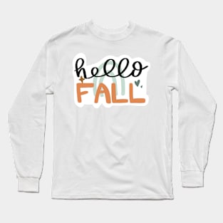 handlettering hello fall boho rainbow Long Sleeve T-Shirt